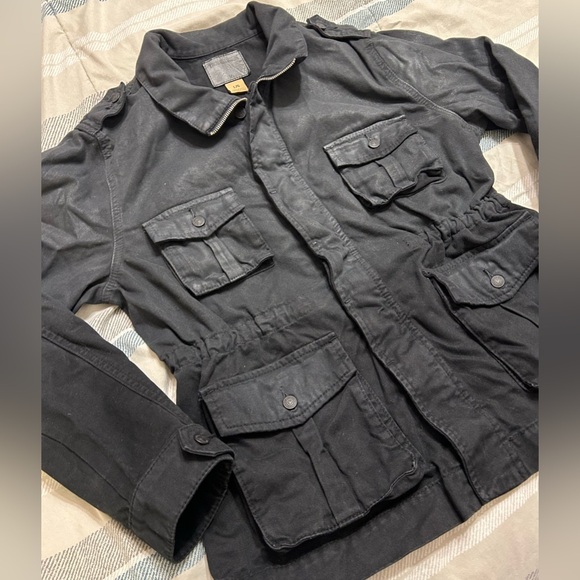 True Religion Isabelle Ombré Black Denim Utility Jacket - Picture 3 of 13